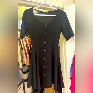 Black form fitting mini dress